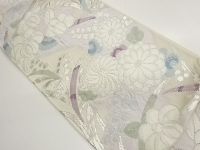 JAPANESE FUKURO OBI / WOVEN FLORAL PLANTS